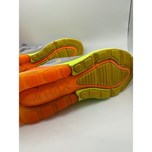Nike Air Max 270 Grey Neon Orange Running Lifestyle Shoes Mens Size 8 AH8050 012 - Picture 6 of 13